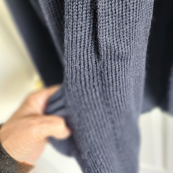 100% Alpaca Open front Handmade cardigan Made in Peru sz small Navy - Picture 5 of 8